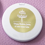 Metallics Collection Personalized White Compact Mirror (Birthday)