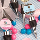 FashionCraft Wine Bottle Stoppers with Custom Baby Shower Stickers