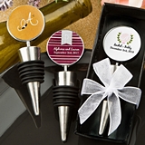 FashionCraft Wine Bottle Stoppers with Monogram Design Stickers