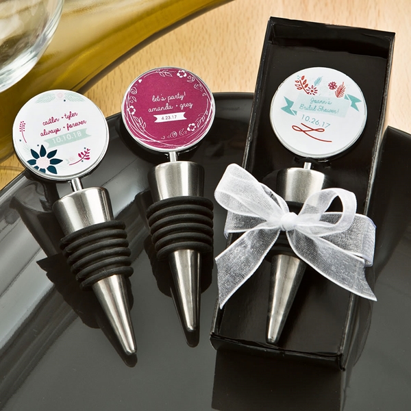 Vintage Motif Collection Wine Bottle Stoppers w/ Personalized Stickers