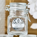 Personalized Metallics Collection Apothecary Glass Jar with Hinged Lid