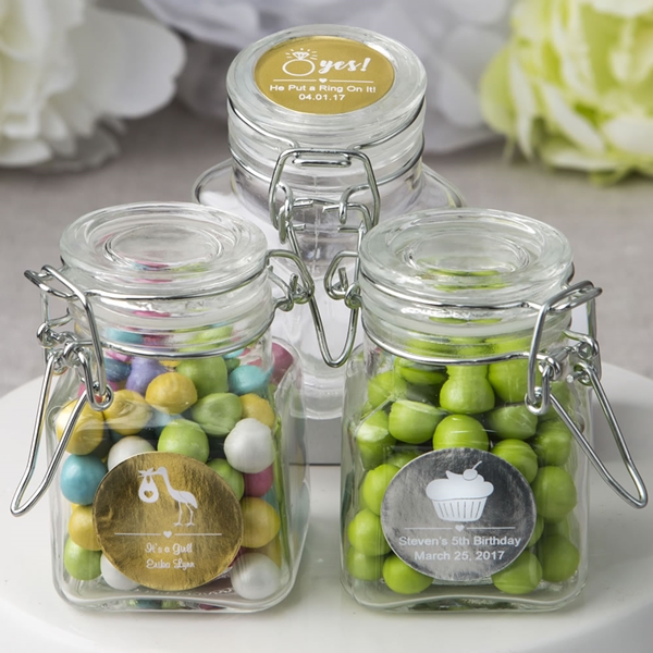 Personalized Metallics Collection Apothecary Glass Jar (Celebrations)