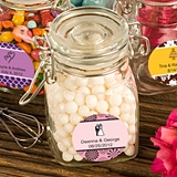 Clear Candy Jars with Lids - Set of 12 - Wedding Birthday Party Apothecary  Jar Plastic Favor Containers - MW70033