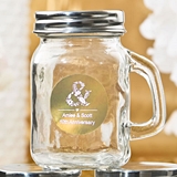 Personalized Metallics Collection 4oz Glass Mason Jar with Handle