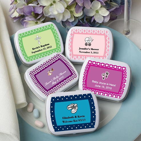 FashionCraft Personalized Expressions White Mint Tins (Baby Shower)