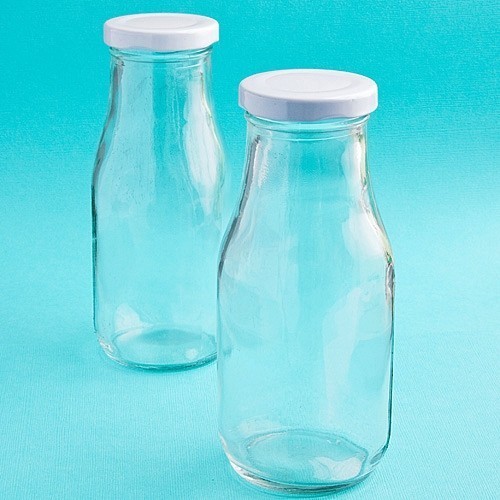 FashionCraft Perfectly Plain Collection Vintage-Look Glass Milk Bottle