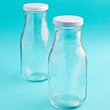 FashionCraft Perfectly Plain Collection Vintage-Look Glass Milk Bottle
