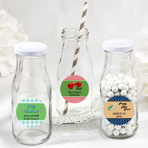 Personalized Expressions Collection Vintage-Look Milk Bottle (Holiday)