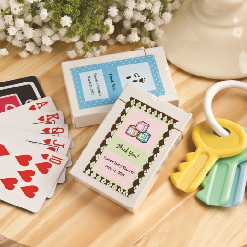 FashionCraft Playing Cards Deck in Box with Custom Baby Shower Sticker