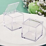 FashionCraft Perfectly Plain Collection Clear Acrylic Cube-Shaped Box