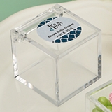 Personalized Expressions Clear Acrylic Cube-Shaped Box (Baby Shower)