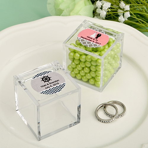 Personalized Expressions Collection Clear Acrylic Cube-Shaped Box