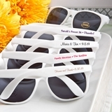 FashionCraft Personalized Text Silk-Screened onto White Sunglasses