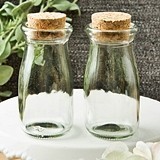 Perfectly Plain Collection Vintage Milk Bottles with Round Cork Tops