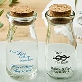 Design Your Own Personalized Vintage Milk Bottles with Round Cork Tops