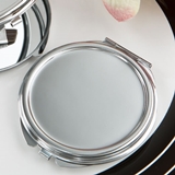 FashionCraft Perfectly Plain Collection Silver Metal Compact Mirror