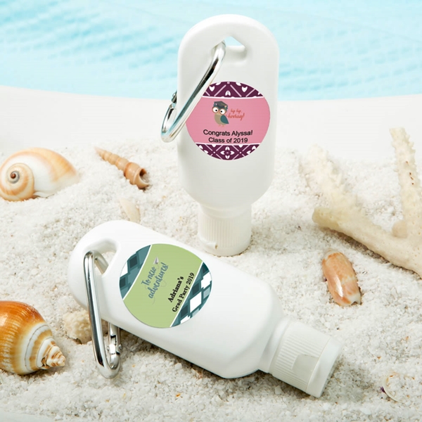 Personalized Expressions Sunscreen Bottle with Carabiner (Graduation)