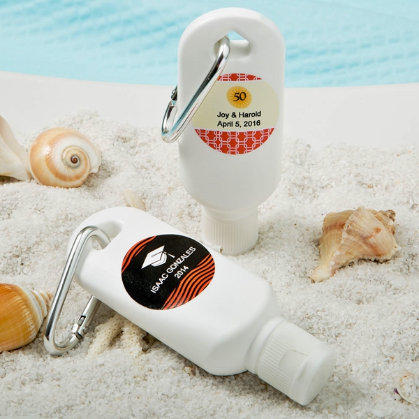 Personalized Expressions Sunscreen Bottle w/ Carabiner (Celebrations)