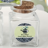 Personalized Expressions Square Glass Treat Jar (Baby Shower Designs)