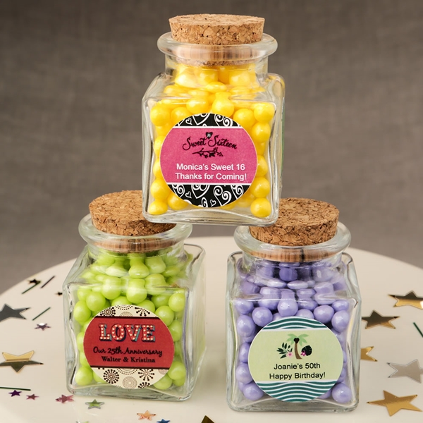 Personalized Expressions Collection Square Glass Treat Jar (Birthday)