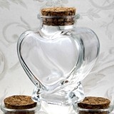 FashionCraft Perfectly Plain Collection Heart-Shape Cork-Top Glass Jar