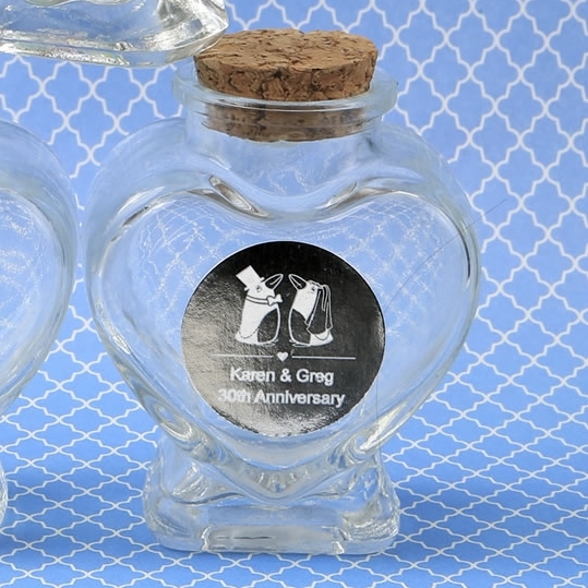 Personalized Metallics Collection Heart-Shaped Glass Jar (Anniversary)