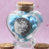 Personalized Metallics Collection Heart-Shaped Glass Jar with Cork Top