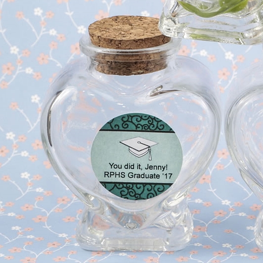 Personalized Expressions Heart-Shaped Glass Jar (Graduation Designs)