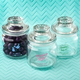 Screen-Printed Personalized Baby Shower Designs Mini Glass Cookie Jar