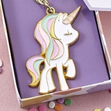 FashionCraft Adorable Unicorn Design Gold-Plated Metal Keychain