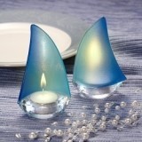 FashionCraft Stylish Sailboat Design Glass Candle Holder Favor