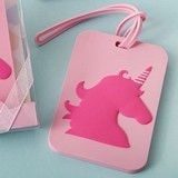 FashionCraft Pink Unicorn Design Rubber Luggage Tag