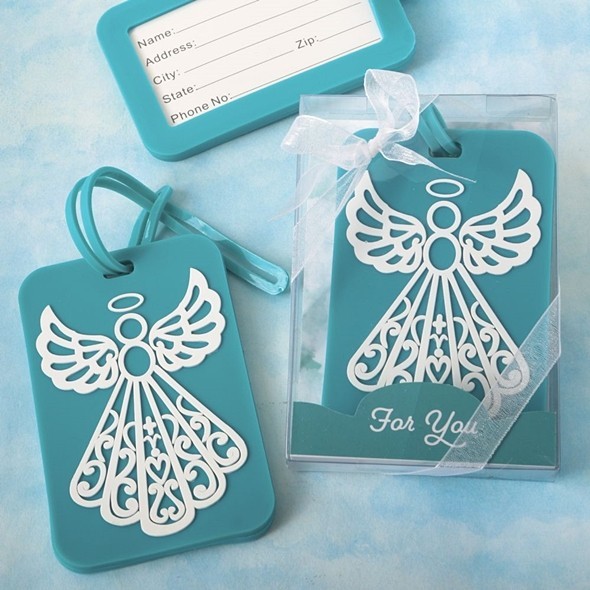 FashionCraft Turquoise Angel Design Rubber Luggage Tag