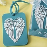 FashionCraft Turquoise Guardian Angel Wings Design Rubber Luggage Tag