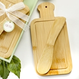 FashionCraft Bamboo-Wood Cheese Board and Spreader in Gift-Box