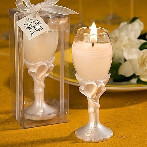 FashionCraft Double Heart Design Champagne Flute Candle Holder