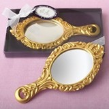 FashionCraft Matte Gold-Colored  'Make It Royal' Princess Hand Mirror