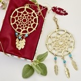Fashioncraft Gold-Metal Dream Catcher-Themed Hanging Ornament