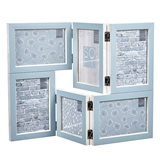 FashionCraft Pale-Blue-Finish MDF 6-Frame Folding Collage with Hinges