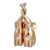 FashionCraft Champagne Gold Intertwined Medium Elephants (Set of 2)