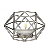 Silver-Metal Hexagon Geometric Design Tealight/Votive Candle Holder