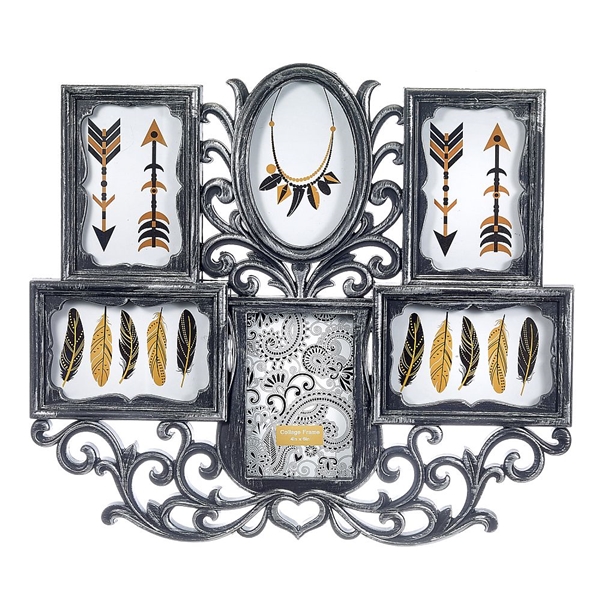 FashionCraft Frame Wall Collage in Pewter Color with 6 Openings