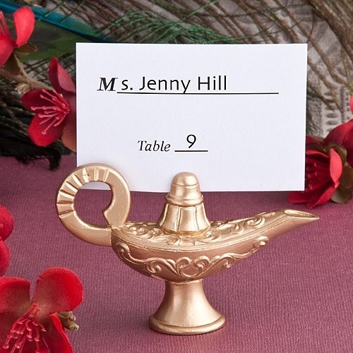 FashionCraft Golden-Colored Aladdin's Lamp Place Card Holder