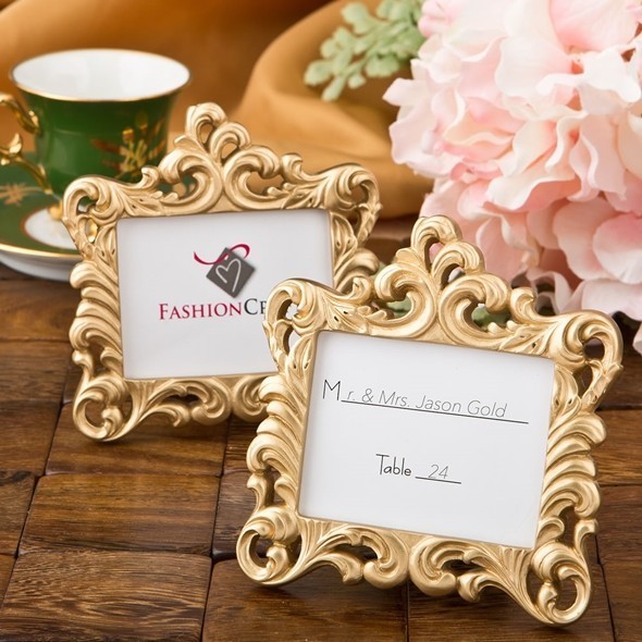 FashionCraft Gold-Colored Baroque-Style Picture Frame/Placecard Holder