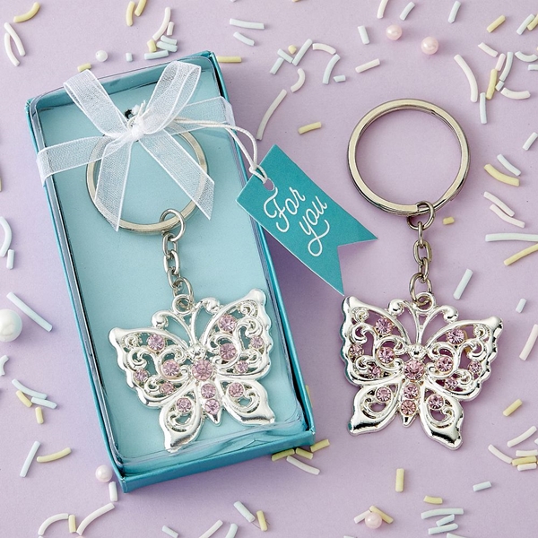 FashionCraft Beautiful Silver-Metal Butterfly Design Key Chain