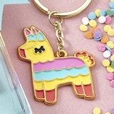 FashionCraft Delightful Pinata Llama Design Metal Keychain