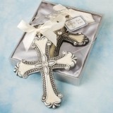 FashionCraft Decorative Ivory Inlaid Enamel Cross Ornament Favor