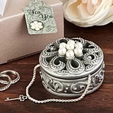 FashionCraft Beautiful Pearl Flower Design Curio Box w/ Beaded Pattern