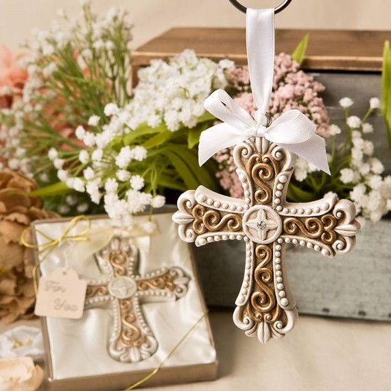 FashionCraft Stunning Vintage Filigree Design Cross Ornament