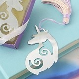 Majestic Silver-Metal Unicorn Bookmark with Tassel by FashionCraft